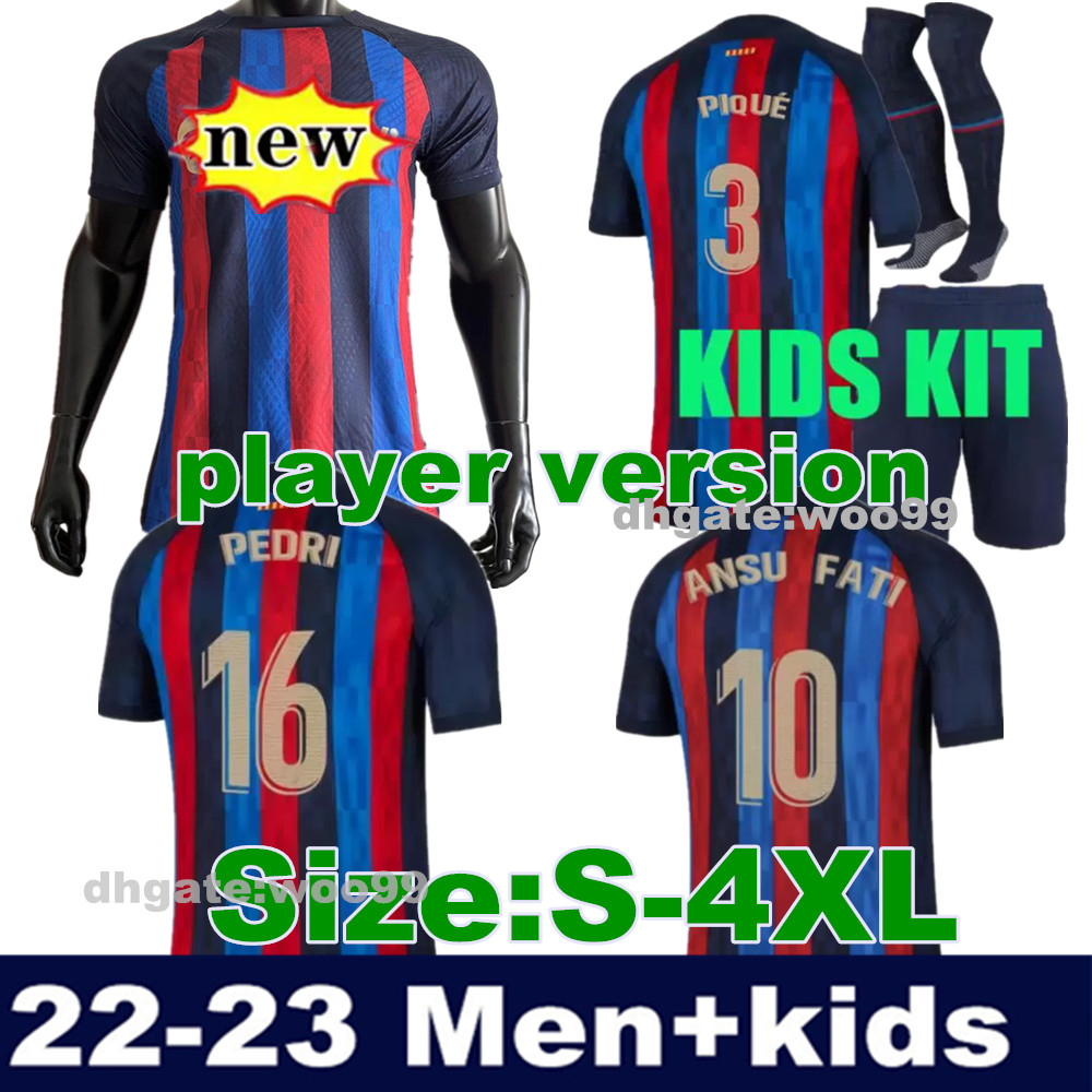 Size 4XL XXXL 22 23 PEDRI soccer jersey ADAMA GAVI R. ARAUJO 2022 2023 fan player version Barcelonas ANSU FATI MEMPHIS DEST football shirt men kit kids equipments
Size 4XL XXXL 22 23 PEDRI soccer jersey ADAMA GAVI R. ARAUJO 2022 2023 fan player version Barcelonas ANSU FATI MEMPHIS DEST football shirt men kit kids equipments