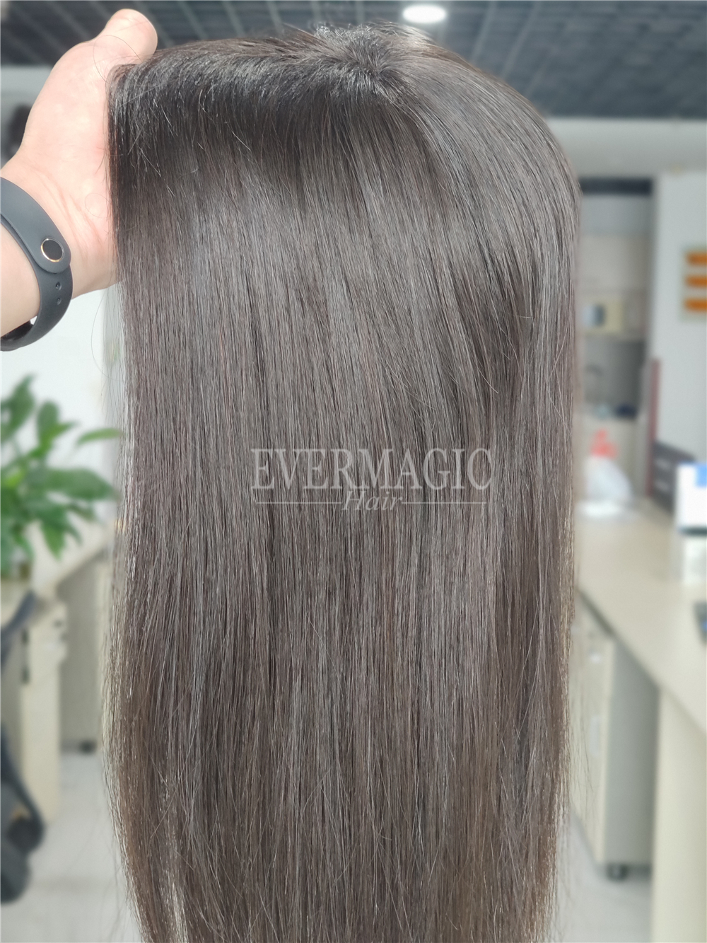 New Coming Natural Black Full Fishnet Human Hair Toppers Handtied Net Base Clips In Pieces for Thinning Women