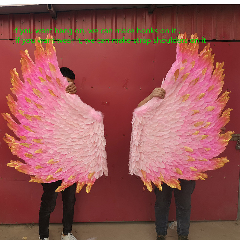 Grand Party Supplies Customized Creative Swings Decorations Large Pink feather Angel Wings Cute Pography Shooting Props6491405