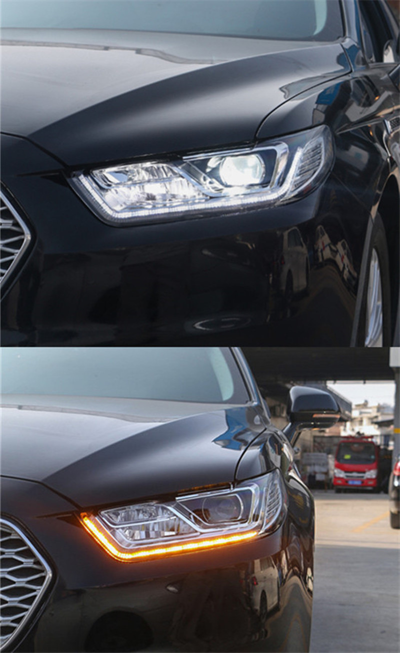 Auto LED Headlights For Ford Taurus 20 15-20 18 Headlight Turn Signal High Beam Lens Head Lamp