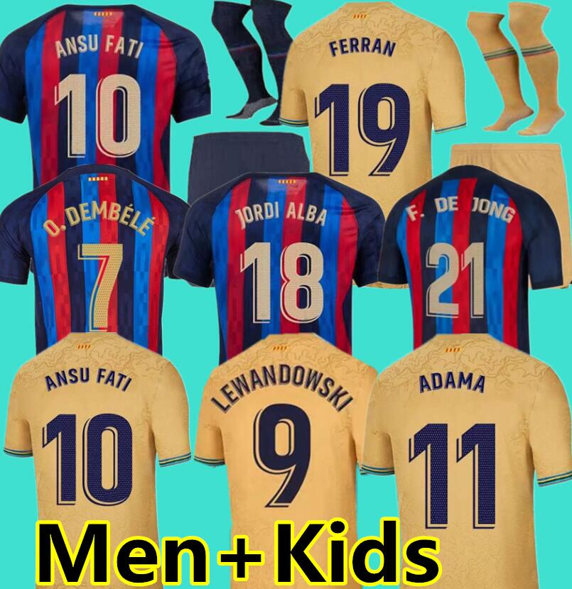 MEMPHIS PEDRI RAPHINHA soccer jersey FERRAN 22 23 ANSU FATI 2022 2023 GAVI F. DE JONG Barcelona DEST kit shirt men kids sets uniforms LEWANDOWSKI Camisetas de football, 22/23 away kids socks
MEMPHIS PEDRI RAPHINHA soccer jersey FERRAN 22 23 ANSU FATI 2022 2023 GAVI F. DE JONG Barcelona DEST kit shirt men kids sets uniforms LEWANDOWSKI Camisetas de football, 22/23 away kids socks
