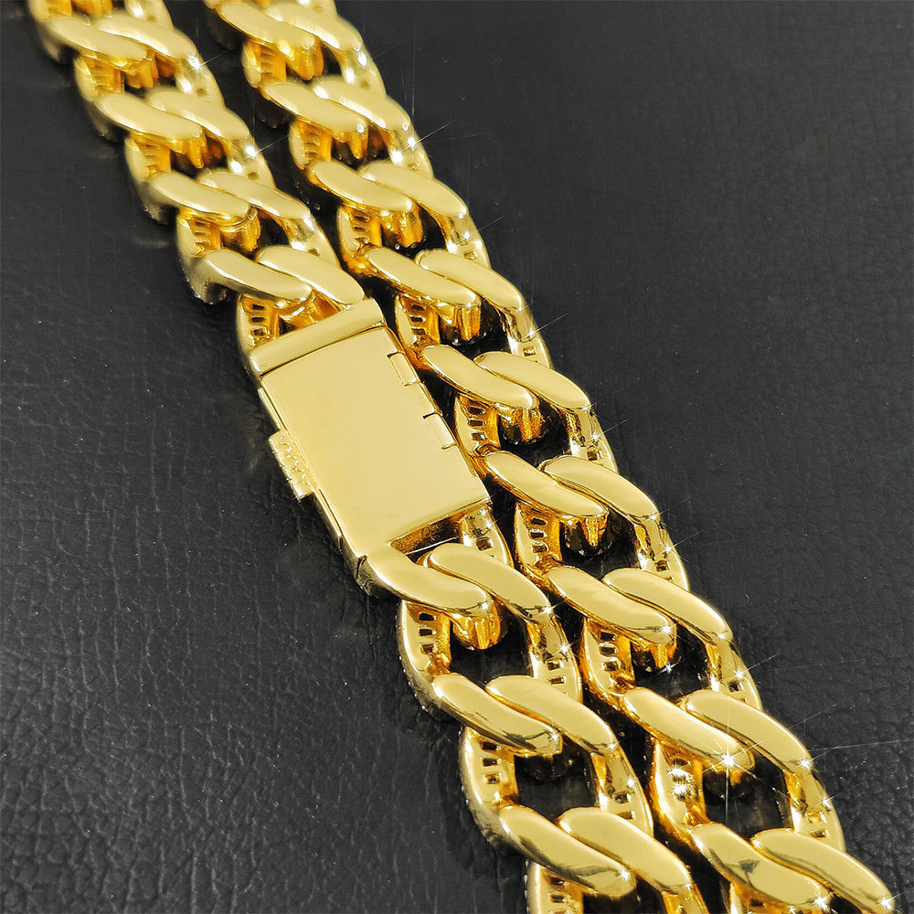 14mm Hip Hop T Cubic Zirconia Tennis Cuban Chain Necklace Bracelet 18k Real Gold Plated Mens Jewelry