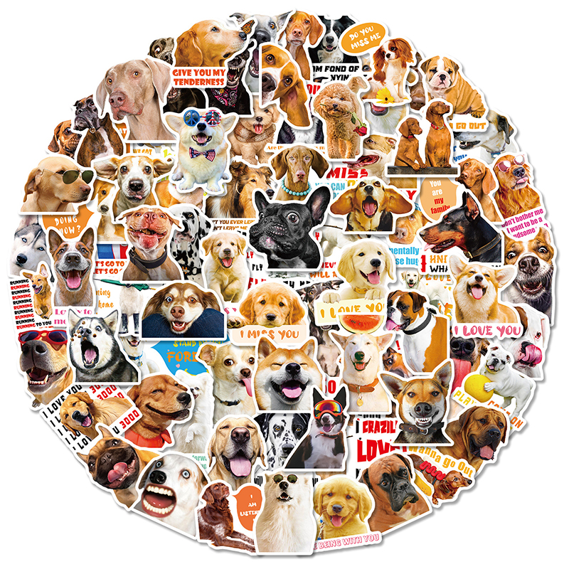 50 Realistic dog graffiti Sticker Phone Laptop Skateboard Car Stickers Pack for Luggage Guitar Helmet Sticker