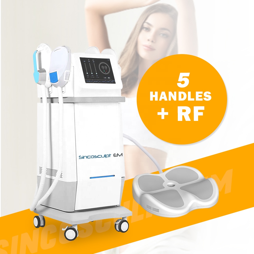 Electromagnetic Slimming Ems Muscle Build Fat Reduce 5 Rf Handles Machine Body Sculpting