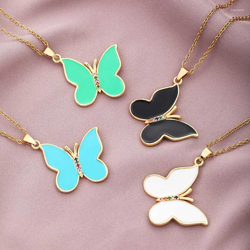 Pendant Necklaces Cute Enamel Butterfly With Zircon Necklace Titanium Steel 18K Gold Plated Chain For Women Quality JewelryPendant
Pendant Necklaces Cute Enamel Butterfly With Zircon Necklace Titanium Steel 18K Gold Plated Chain For Women Quality JewelryPendant