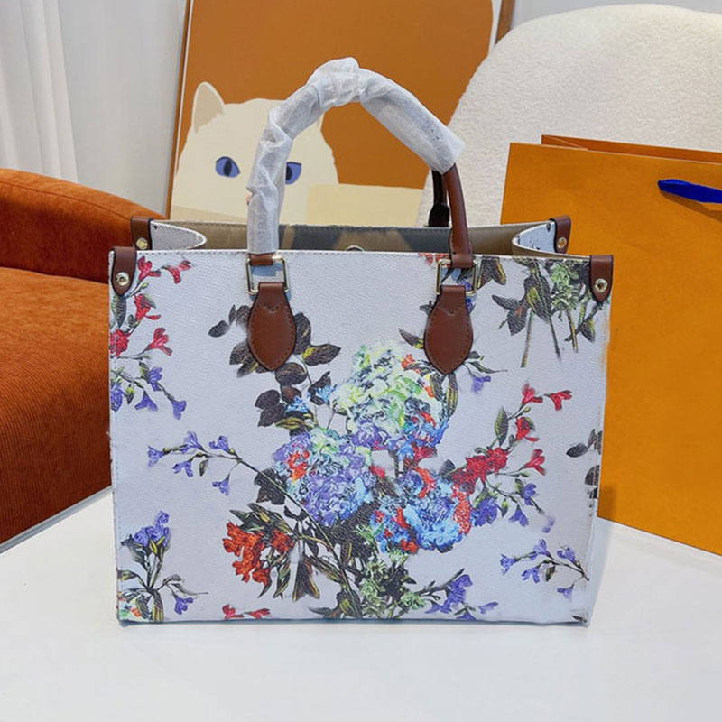 Handbags Totes Bag Shopping Shoulder Women Bags Handbag Purse Large size hydrangea pattern