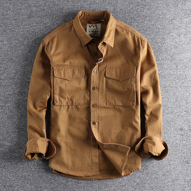 Mens Casual Shirts Cargo Shirt For Men Long Sleeve Premium Cotton Solid Color Washing Lapel Youth Japan Style Simple Handsome Boyfriend Clothing 220826, B-13 army green
Mens Casual Shirts Cargo Shirt For Men Long Sleeve Premium Cotton Solid Color Washing Lapel Youth Japan Style Simple Handsome Boyfriend Clothing 220826, B-13 army green
