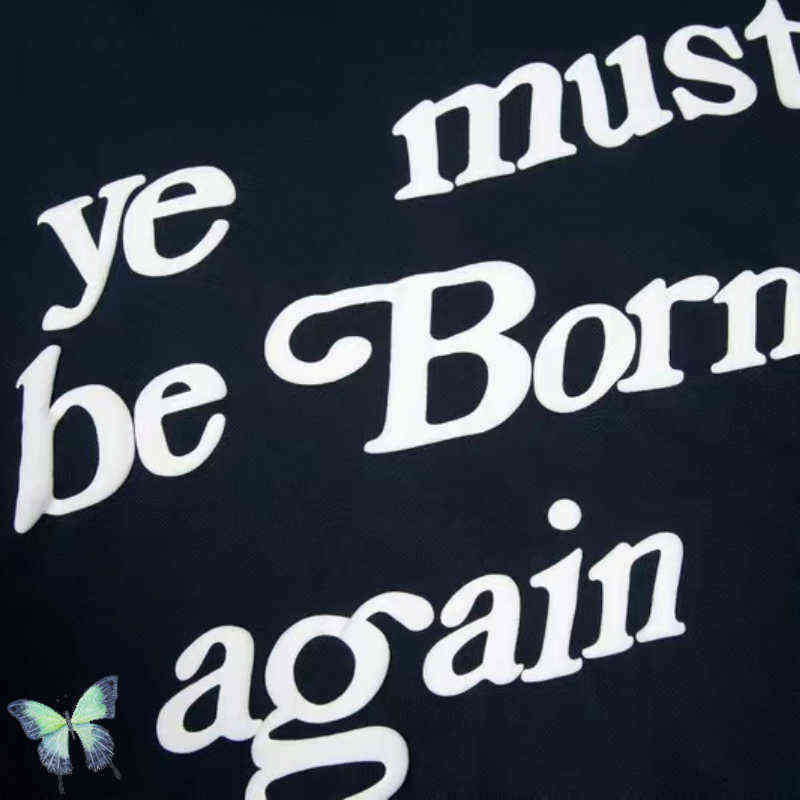 Men's Hoodies Sweatshirts Rebirth Popular Hooded Sweatshirt Men Women CPFM Foam Letter Loose Ye Must Be Born Agian Sweatshirt T220825