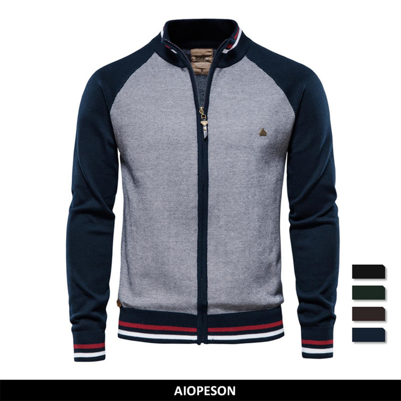 Men's Jackets AIOPESON Spliced Cardigan Men Streetwear Casual High Quality Cotton Sweater Men Winter Fashion Brand Cardigans for Men 220826, Cw07-wine 
Men's Jackets AIOPESON Spliced Cardigan Men Streetwear Casual High Quality Cotton Sweater Men Winter Fashion Brand Cardigans for Men 220826, Cw07-wine