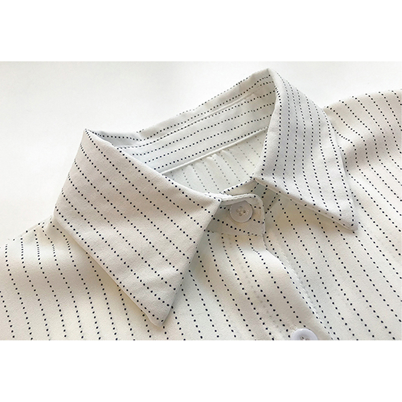 Women's Blouses Shirts Tunic Shirt Women Half Sleeve Blouse Lapel Tops Striped Casual Blouses Autumn Female Blusas 56 220826