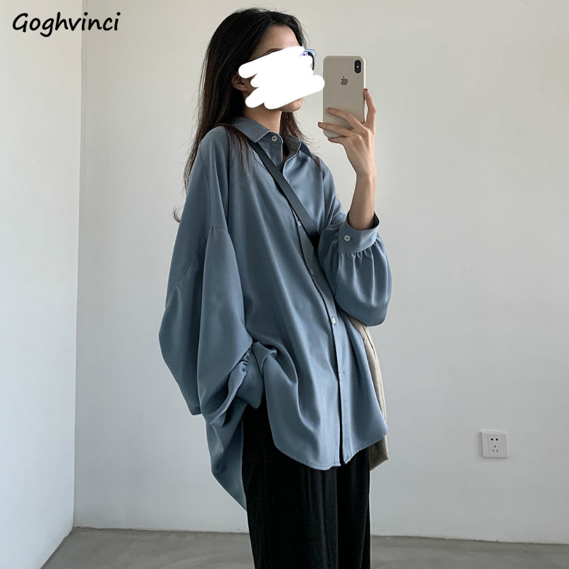 Women' Blouses Shirts Shirts Women Summer Casual Chic Loose Sunproof Solid Long Sleeve Harajuku Allmatch Retro Ins Womens Blouses BF Thin Fashion 220826, Blue
Women' Blouses Shirts Shirts Women Summer Casual Chic Loose Sunproof Solid Long Sleeve Harajuku Allmatch Retro Ins Womens Blouses BF Thin Fashion 220826, Blue