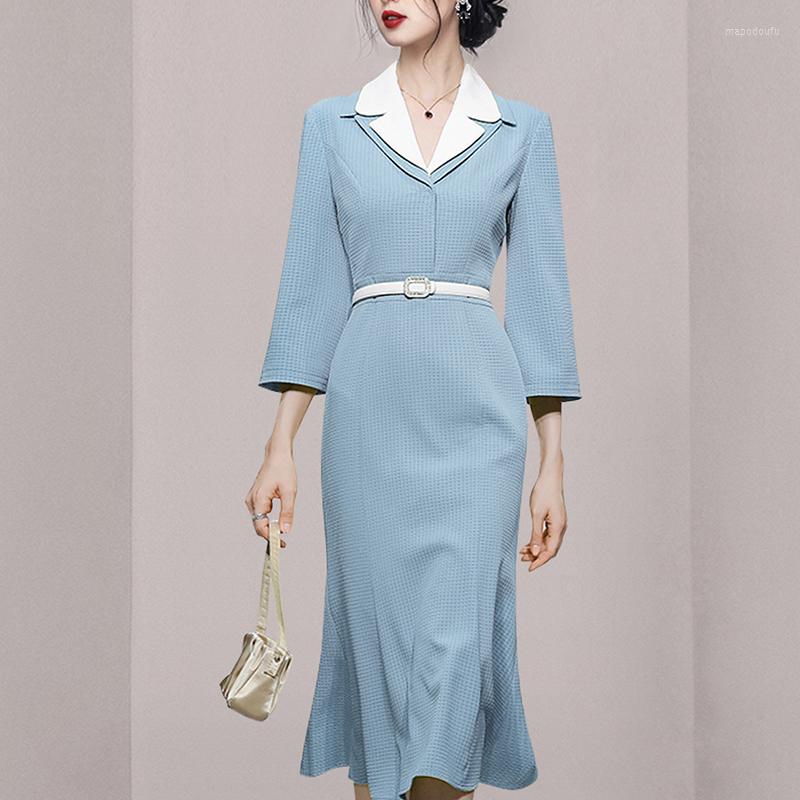Casual Dresses Elegant Formal Blue Three-quarter Sleeve Belt Fishtail Dress 2022 Fall Fashion Slim Bodycon Party, Sky blue
Casual Dresses Elegant Formal Blue Three-quarter Sleeve Belt Fishtail Dress 2022 Fall Fashion Slim Bodycon Party, Sky blue