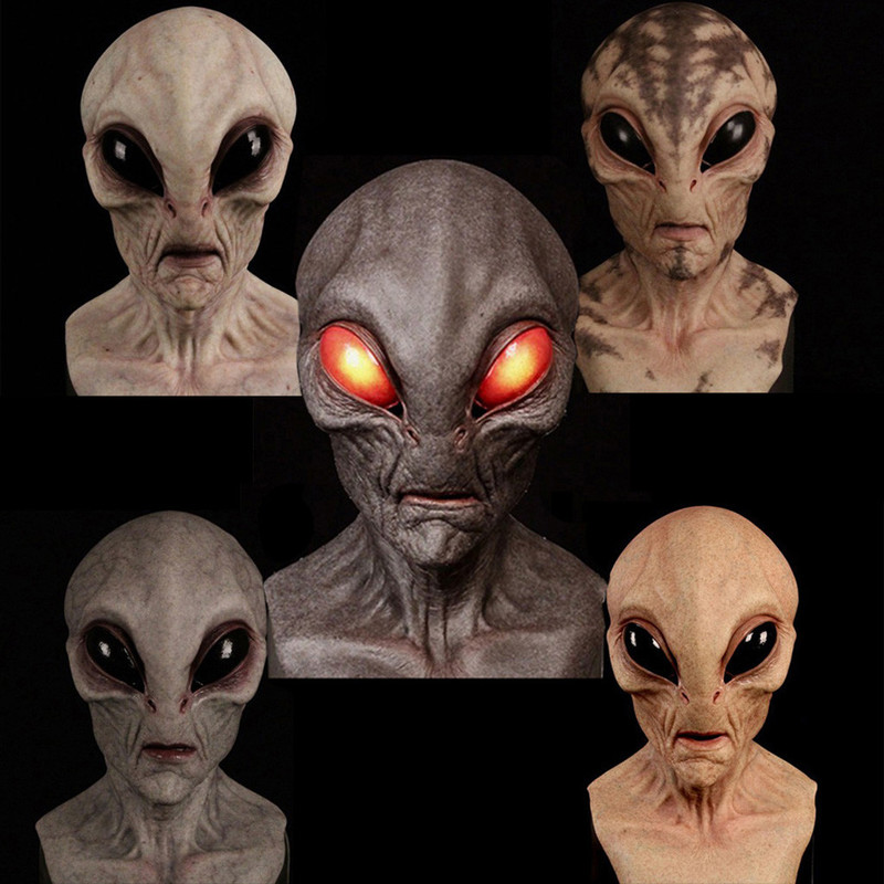 Party Masks Halloween DIY Alien Masks Horror Cosplay Costumes Halloween Party Latex Full Face Mask Prop Terror Headgear Doll Masquerade 220915
