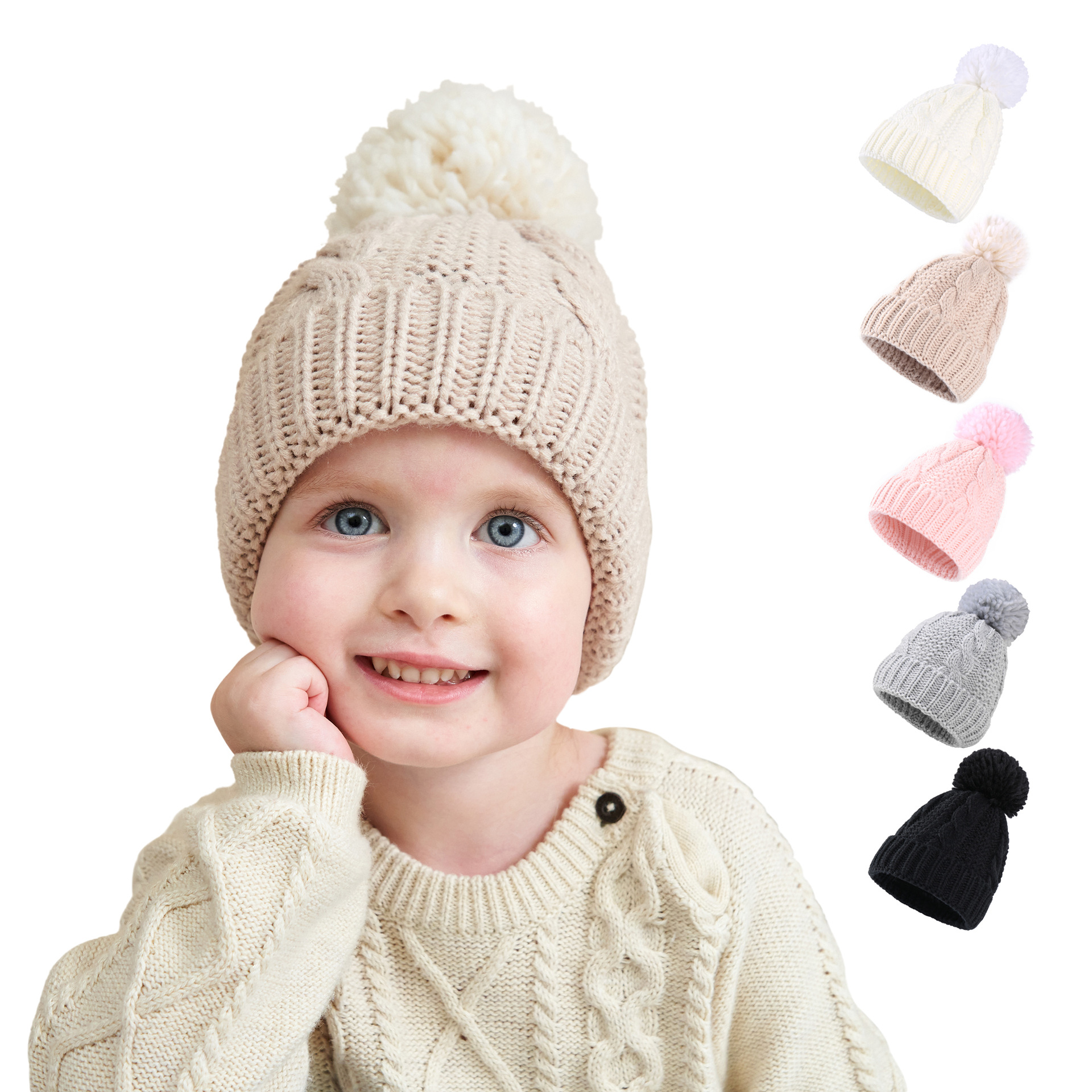 M493 Infant Baby Kids Knitted Hats Ball Twist Wool Caps Children Knitting Warm Beanie Hat, White
M493 Infant Baby Kids Knitted Hats Ball Twist Wool Caps Children Knitting Warm Beanie Hat, White