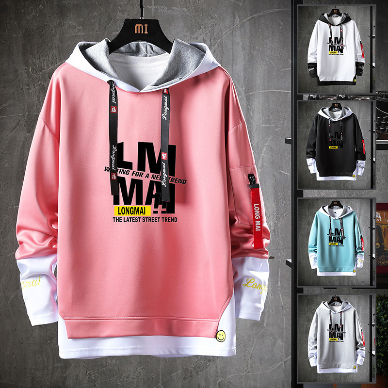 Men's Hoodies Sweatshirts Harajuku Sweatshirts Men Japanese Style Hip Hop Casual Streetwear Letter Printed Pullover Male Dropped Shoulder Hoodies