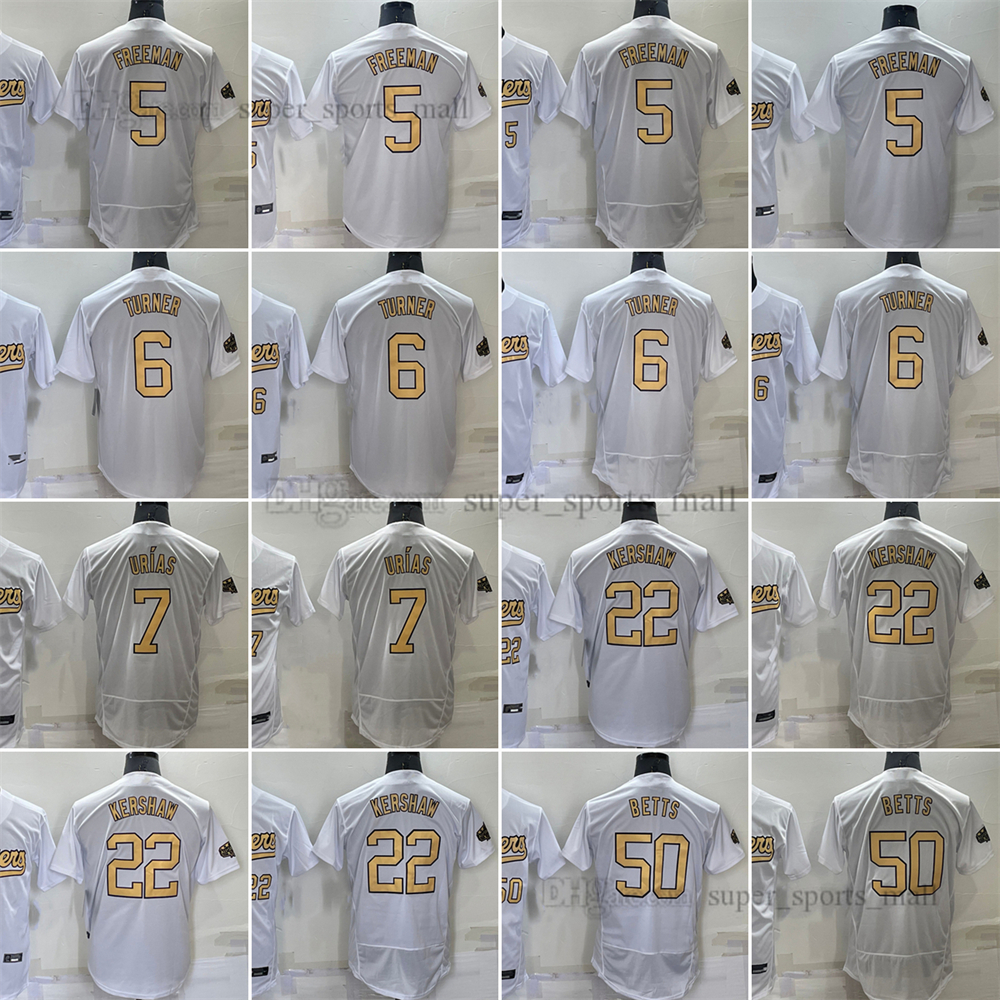 All-Star Baseball Jersey 7 Julio Urias 50 Mookie Betts 6 Trea Turner 22 Clayton Kershaw 5 Freddie Freeman Men Women Youth Size S--XXXL, As picture
All-Star Baseball Jersey 7 Julio Urias 50 Mookie Betts 6 Trea Turner 22 Clayton Kershaw 5 Freddie Freeman Men Women Youth Size S--XXXL, As picture