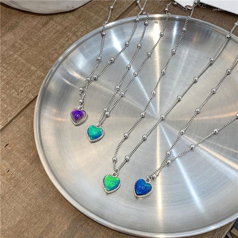 Pendant Necklaces Temperature Sensing Color Changing Heart Necklace Colorful Transfer Fashion Titanium Steel JewelryPendant
Pendant Necklaces Temperature Sensing Color Changing Heart Necklace Colorful Transfer Fashion Titanium Steel JewelryPendant
