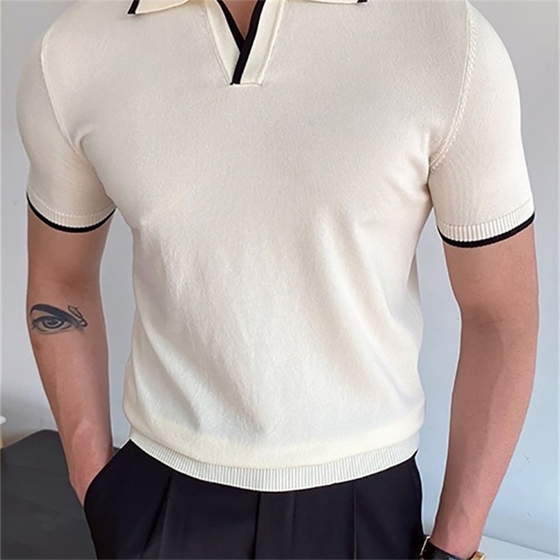 Men's Polos Summer Men Fashion Polo Shirts Short Sleeve Turn-down Collar Patchwork Casual Polos Mens Clothing Male Tops Pullover Streetwear 220826, White
Men's Polos Summer Men Fashion Polo Shirts Short Sleeve Turn-down Collar Patchwork Casual Polos Mens Clothing Male Tops Pullover Streetwear 220826, White