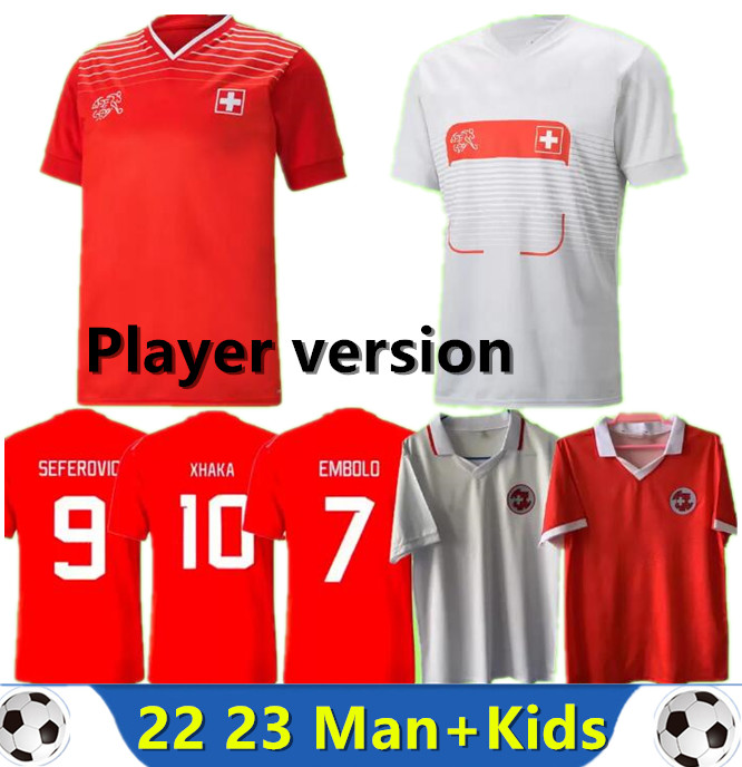 2022 Switzerland national teamSoccer Jerseys Seferovic Xhaha Elvedi 22 23 Akanji Rodriguez Embolo Behrami Shaqiri Football shirts SWISS boys set retro 94 home away, Blue
2022 Switzerland national teamSoccer Jerseys Seferovic Xhaha Elvedi 22 23 Akanji Rodriguez Embolo Behrami Shaqiri Football shirts SWISS boys set retro 94 home away, Blue
