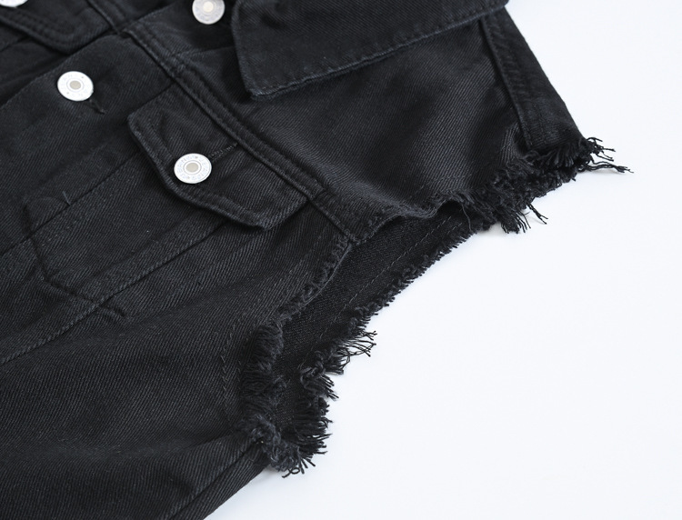 Men's Vests Men's Fashion Casual Black Hooded Sleeveless Vest Denim Vest Jacket Street Punk Style Denim Vest Multiple Size Options M-6XL 220