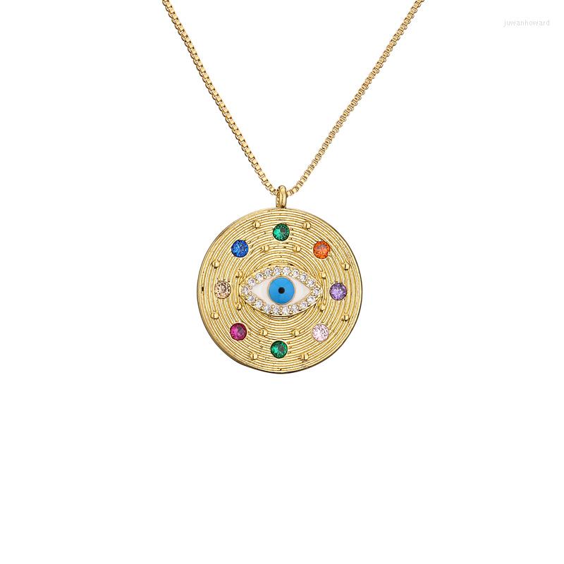 Pendant Necklaces Women Fashion Simple Creative Accessories Clavicle Chain Round Shape Eye Multicolor Zircon Necklace Decor Copper
Pendant Necklaces Women Fashion Simple Creative Accessories Clavicle Chain Round Shape Eye Multicolor Zircon Necklace Decor Copper