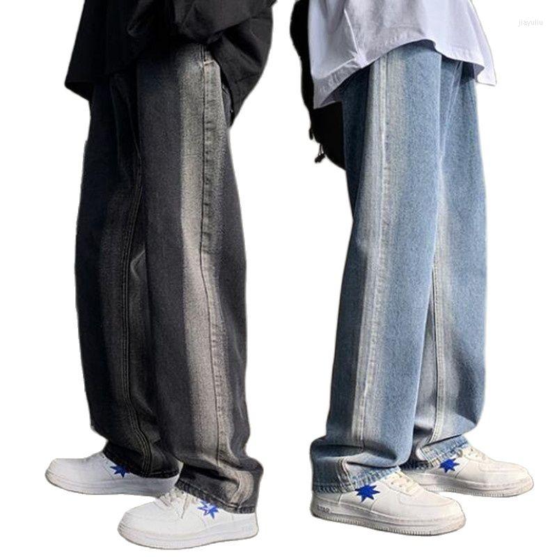 Men's Jeans Men's Spring Autumn Retro Men Straight Casual Pants Young, Black