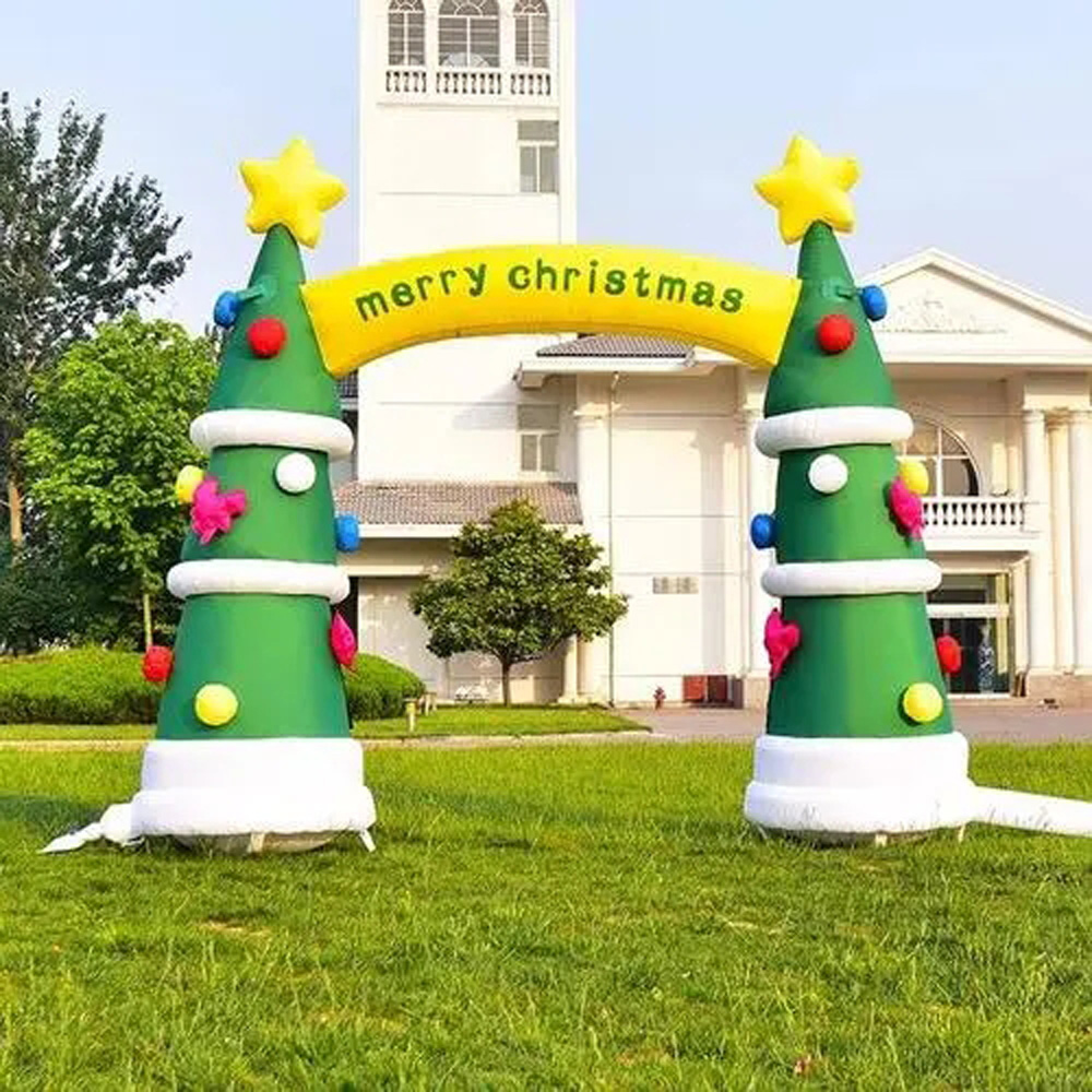 4mW Christmas decoration inflatable arch Christmas tree archway with blower included for sale