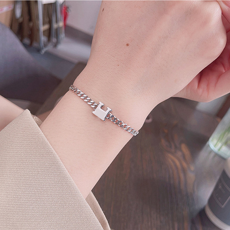 Designer Letter Bracelets Sterling Silver Chain Bracelet Women Fashion Jewelry
