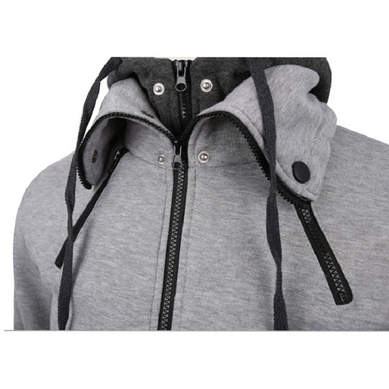 Men's Hoodies Sweatshirts Zipper Men Jackets Autumn Winter Casual Fleece Coats Bomber Jacket Scarf Collar Fashion Hooded Male Outwear Slim Fit Ho