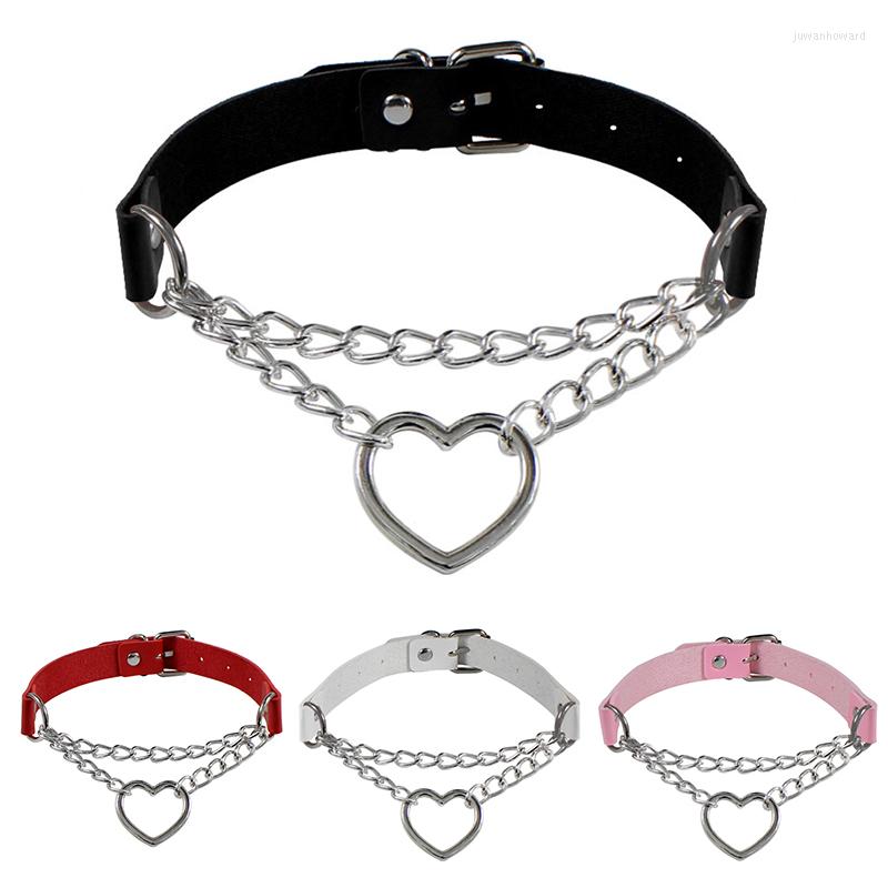 Chokers Adjustable Heart Necklace Leather Choker Metal Chain Hiphop Cute Cosplay Maid Collar Punk Gothic Fashion Jewelry Girls GiftChokers
Chokers Adjustable Heart Necklace Leather Choker Metal Chain Hiphop Cute Cosplay Maid Collar Punk Gothic Fashion Jewelry Girls GiftChokers