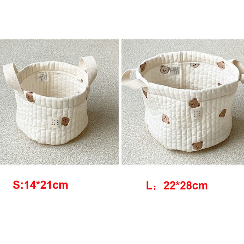 Diaper Bags Baby Cute Bear Embroidery Fashion Cart Storage Cotton Mommy 220826