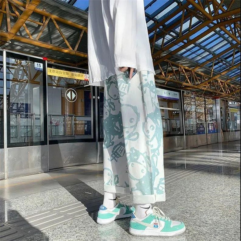 Women's Pants Capris Casual Pants Women Spring Summer Loose Wide Leg Elastic High Waist Loose Straight Trouser Cartoon Print Pants Japanese Design L220826, White
Women's Pants Capris Casual Pants Women Spring Summer Loose Wide Leg Elastic High Waist Loose Straight Trouser Cartoon Print Pants Japanese Design L220826, White