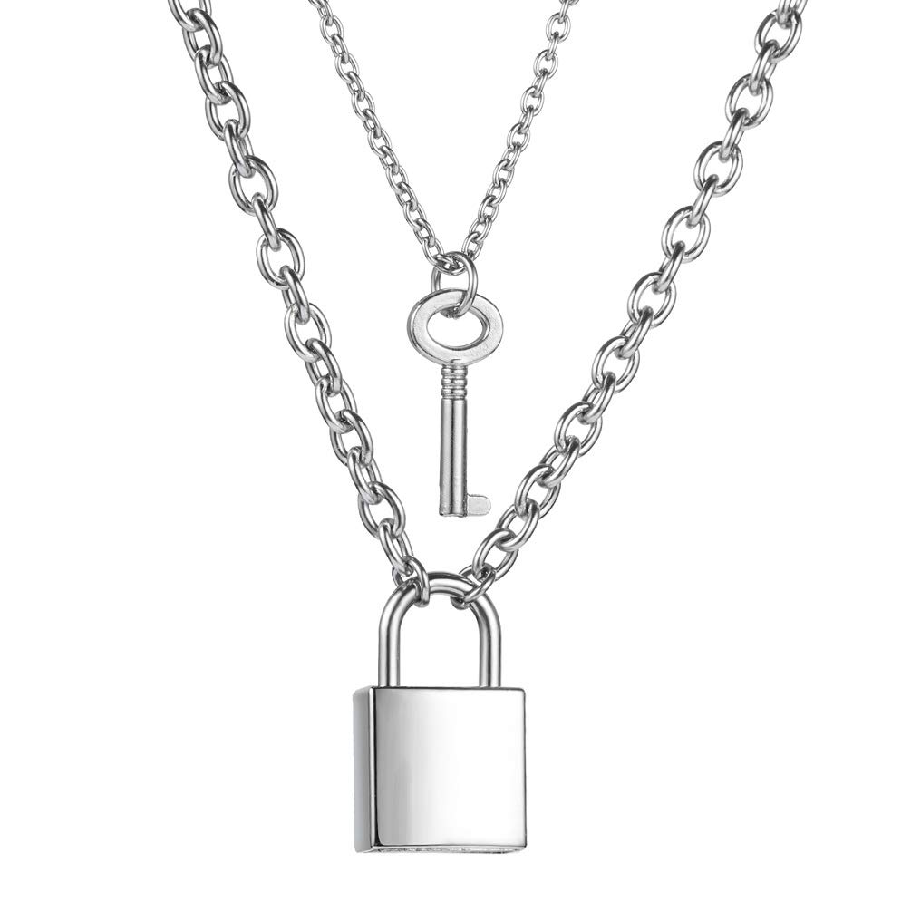 Pendant Necklaces Lock Necklace Key Long Chain Punk Mtilayer Statement Choker For Women Men Boy Girls amFyF
Pendant Necklaces Lock Necklace Key Long Chain Punk Mtilayer Statement Choker For Women Men Boy Girls amFyF