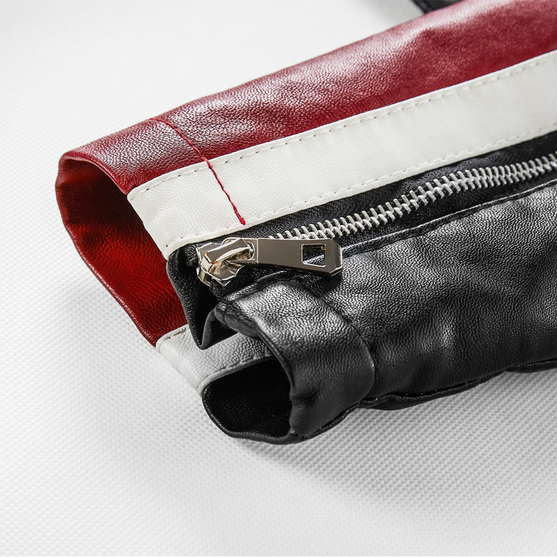 Men's Leather Faux Autumn/Winter Jacket Zip Trim Men Padded Warmth Coat Casual Stand Collar Biker KH08 220912