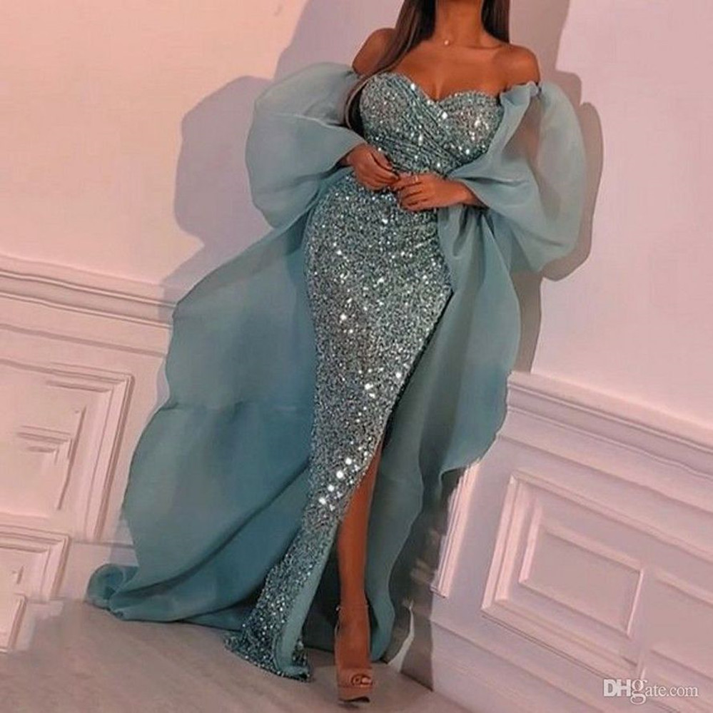 Gorgeous Aqua Green Prom Dresses Bling Sequins High Split Evening Gowns With Ruffles Sleeves Long Women Pageant Formal Party Gowns BC14276, Dark red
Gorgeous Aqua Green Prom Dresses Bling Sequins High Split Evening Gowns With Ruffles Sleeves Long Women Pageant Formal Party Gowns BC14276, Dark red