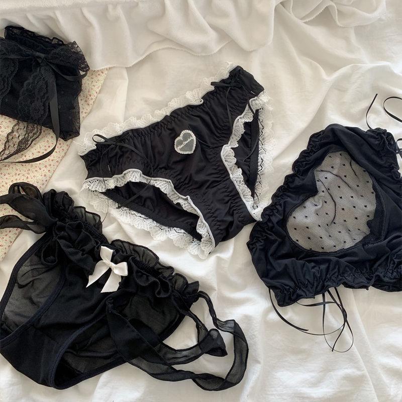 Women's Panties Anime Japanese Underwear Women Sexy Cute Bowknot Femenina Girls Briefs Lace Elastic Sweet Tangas Mujer Female PantiesWomen's, 14