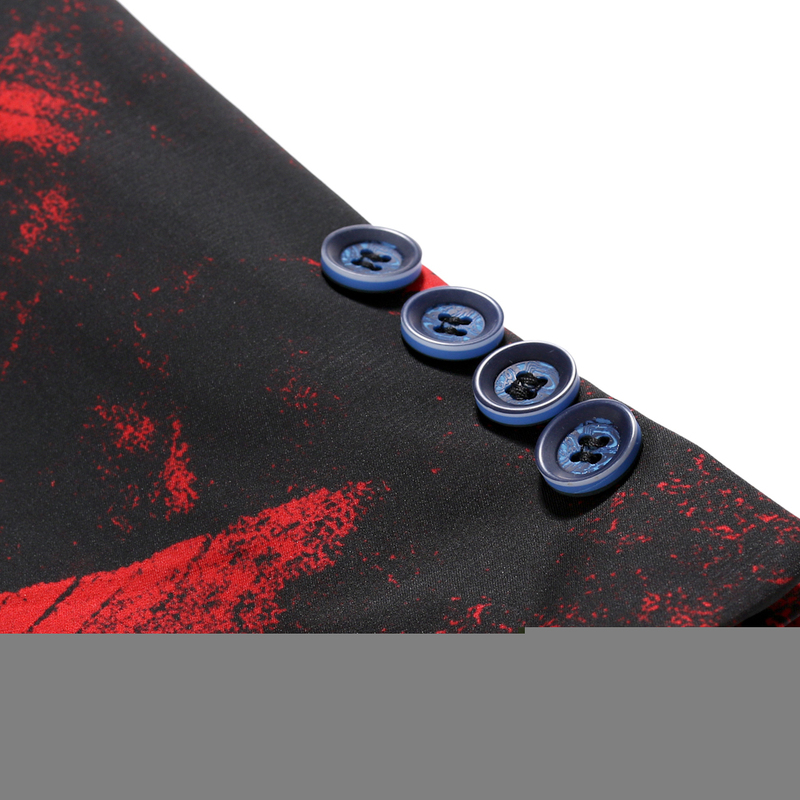 Men's Suits Blazers Gentleman Blazers Men Blue Patterning Printed Suit Jacket Casual Coat Prom Singer Concert Stage Costume Winter Size S-5XL 220