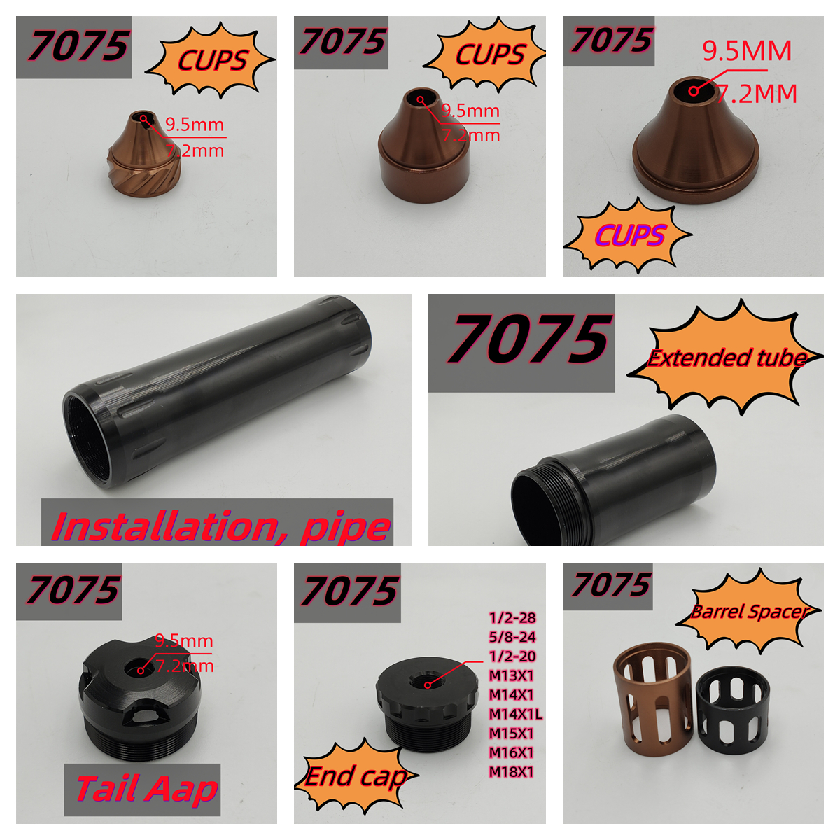 Applicable to0.30 6inch 10inch Tactical Accessories Fuel filter solvent trap 7075Aluminum Double layer vortex filtration 1/2-28 5/8-24
Applicable to0.30 6inch 10inch Tactical Accessories Fuel filter solvent trap 7075Aluminum Double layer vortex filtration 1/2-28 5/8-24