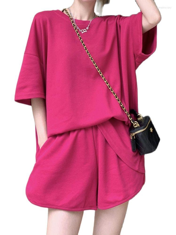 Women's Tracksuits Casual Suit 2022 Summer Backless Short-Sleeved T-Shirt Wide-Leg Thin Shorts Two-Piece Fashion Clothing, Rose red
Women's Tracksuits Casual Suit 2022 Summer Backless Short-Sleeved T-Shirt Wide-Leg Thin Shorts Two-Piece Fashion Clothing, Rose red