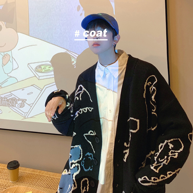 Men's Jackets Abfer Autumn Oversize Cardigan Men Knitted Dinosaur Sweater Streetwear Loose Male Women Coat Doodle Hip Hop Pattern Winter LL220826, Green o
Men's Jackets Abfer Autumn Oversize Cardigan Men Knitted Dinosaur Sweater Streetwear Loose Male Women Coat Doodle Hip Hop Pattern Winter LL220826, Green o