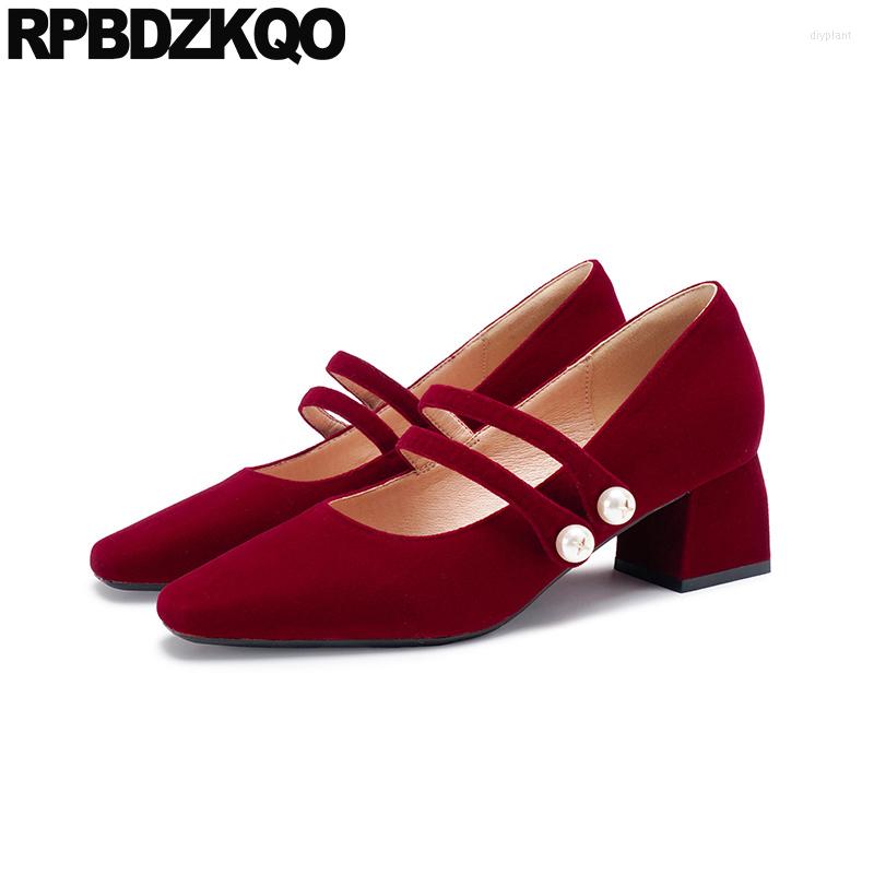 Dress Shoes Strap Bridesmaid Wine Red Thick Wedding Square Toe Women High Heels Pearl Medium Girls Party Pumps Female Velvet Mary JaneDress, Beige
Dress Shoes Strap Bridesmaid Wine Red Thick Wedding Square Toe Women High Heels Pearl Medium Girls Party Pumps Female Velvet Mary JaneDress, Beige