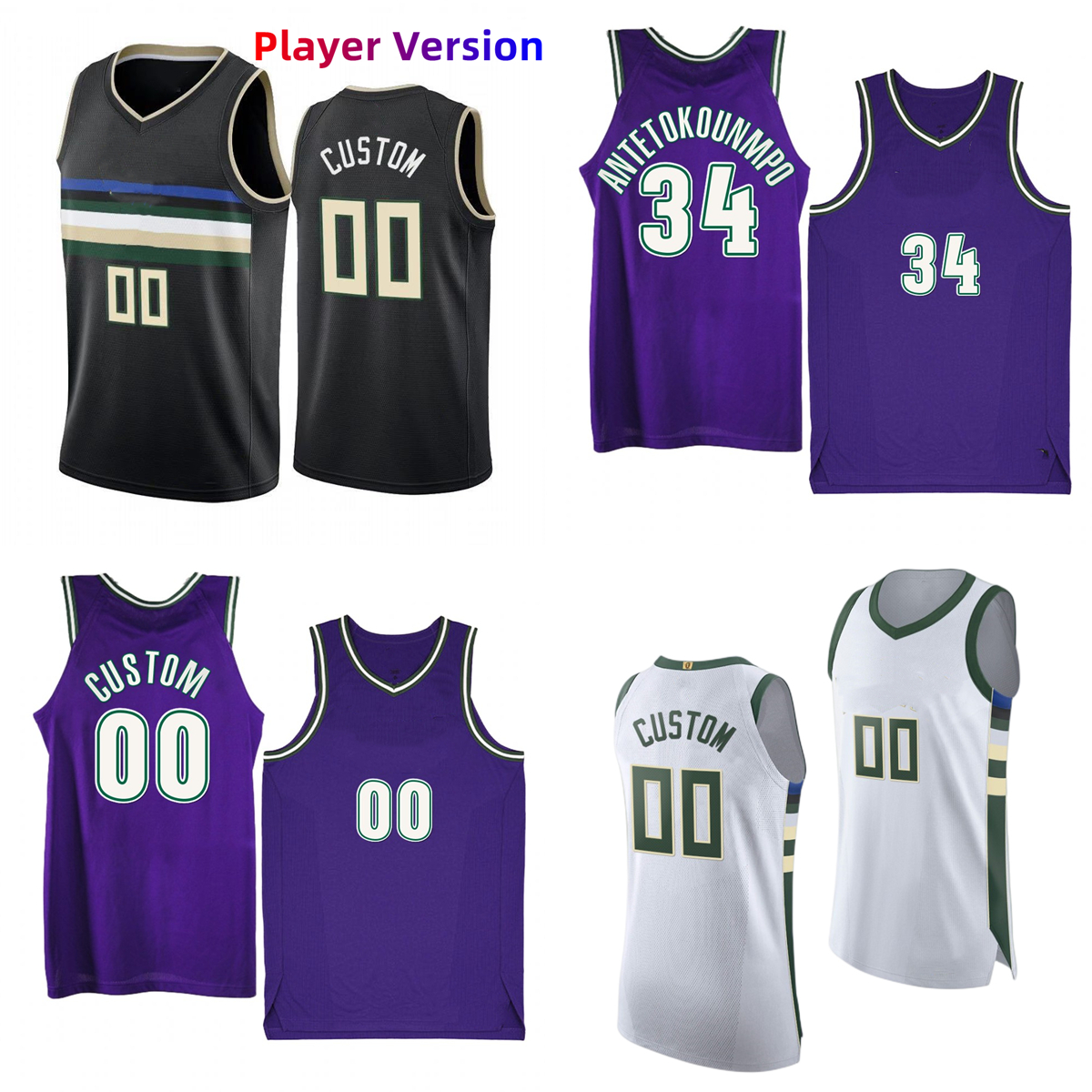 Authentic Stitched Player Version Basketball Jerseys Custom 0 MarJon Beauchamp 34 Giannis 22 Khris Antetokounmpo Middleton 21 Jrue 11 Brook Holiday Lopez 7 Allen, Other jerseys. send photo on order
Authentic Stitched Player Version Basketball Jerseys Custom 0 MarJon Beauchamp 34 Giannis 22 Khris Antetokounmpo Middleton 21 Jrue 11 Brook Holiday Lopez 7 Allen, Other jerseys. send photo on order