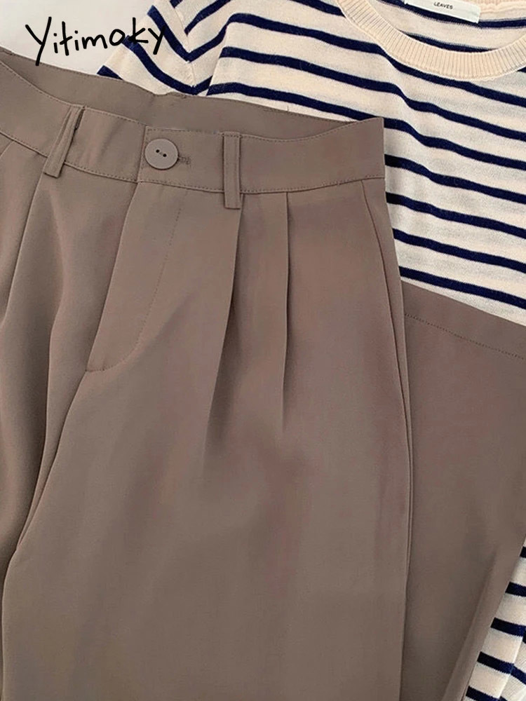 Yitimoky Pants Women Korean Style Casual High Waist Korean Fashion Office Ladies Elegant Black Straight Suit Pants Trousers L220826, Apricot
Yitimoky Pants Women Korean Style Casual High Waist Korean Fashion Office Ladies Elegant Black Straight Suit Pants Trousers L220826, Apricot