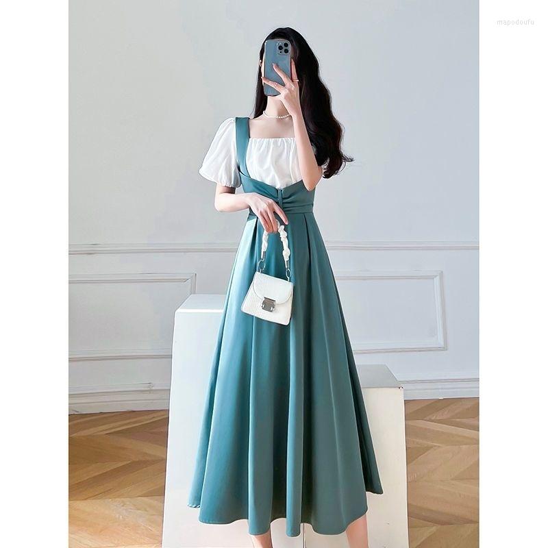 Casual Dresses 2022 Summer Skirt French Design Sense Of Minority Color Contrast Splicing Gentle Style Long Dress Women, Royal blue
Casual Dresses 2022 Summer Skirt French Design Sense Of Minority Color Contrast Splicing Gentle Style Long Dress Women, Royal blue