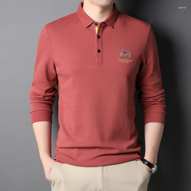 Men's Polos Korean High End Cotton Lapel Fashion Pure Color Long Sleeve Slim Fit Soft Spring Autumn Business Embroidery Mens ShirtsMen's, Black
Men's Polos Korean High End Cotton Lapel Fashion Pure Color Long Sleeve Slim Fit Soft Spring Autumn Business Embroidery Mens ShirtsMen's, Black