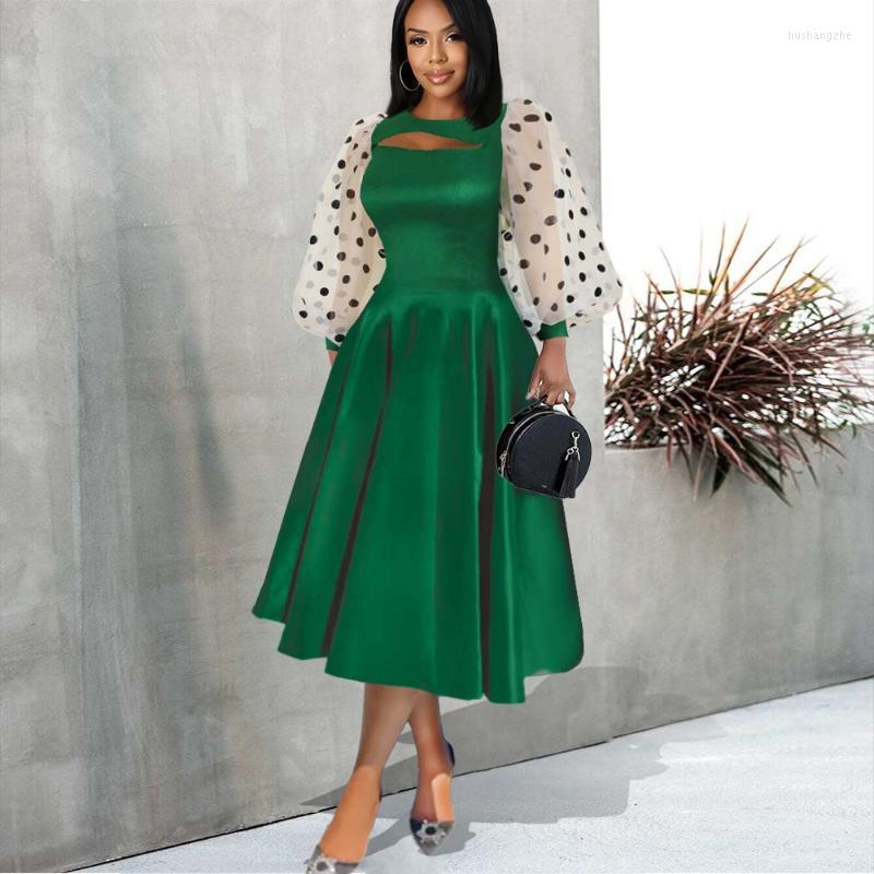 Casual Dresses Dress Sexy Round Neck Hollow Wave Point Perspective Long-sleeved Large Swing Party Female 2022 Summer, Ginger
Casual Dresses Dress Sexy Round Neck Hollow Wave Point Perspective Long-sleeved Large Swing Party Female 2022 Summer, Ginger