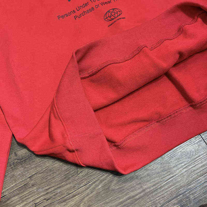 Men's Hoodies Sweatshirts Loose Red Sweatshirt Cotton Print Men Women 1 1high Quality VTM Casual Hoodie T220825