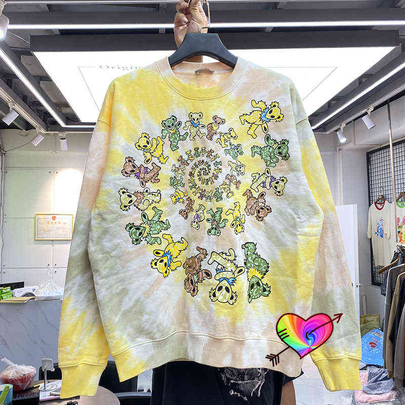 Men's Hoodies Sweatshirts 2021 Tie-dye Cartoon Bear Sweatshirts Men Women High Quality Multicolour Bear Vortex Graphic Hoodie Heavy Fabric Oversize O-neck T220825, Yellow
Men's Hoodies Sweatshirts 2021 Tie-dye Cartoon Bear Sweatshirts Men Women High Quality Multicolour Bear Vortex Graphic Hoodie Heavy Fabric Oversize O-neck T220825, Yellow
