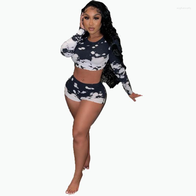 Women's Tracksuits O Neck Tie Dye Print Crop Top And Shorts Set Full Sleeve Party Casual 2 Pieces Outfits Matching, Black
Women's Tracksuits O Neck Tie Dye Print Crop Top And Shorts Set Full Sleeve Party Casual 2 Pieces Outfits Matching, Black