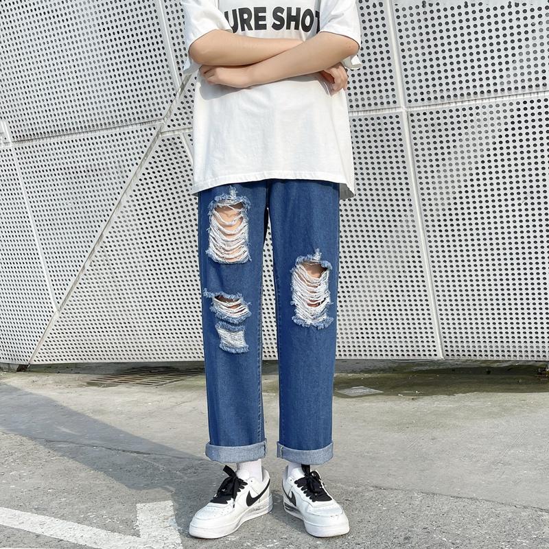 Men's Jeans Streetwear Ripped Men Spring Korean Fashion Straight Baggy Wide Leg Pants Cropped Male Blue, Black
Men's Jeans Streetwear Ripped Men Spring Korean Fashion Straight Baggy Wide Leg Pants Cropped Male Blue, Black